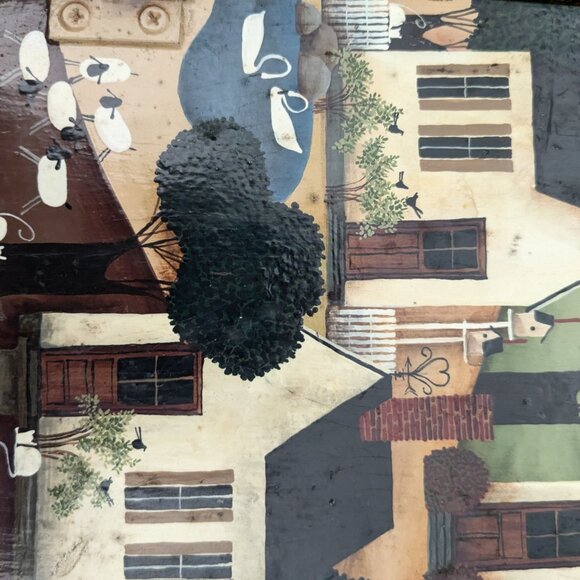 Original Art by Sylvia Wilson - Signed and Dated - OOAK - Small Wood Cabinet - Picture 7 of 11